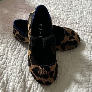 Rothy's Kids Leopard Print Mary Jane Flats - Black & Brown